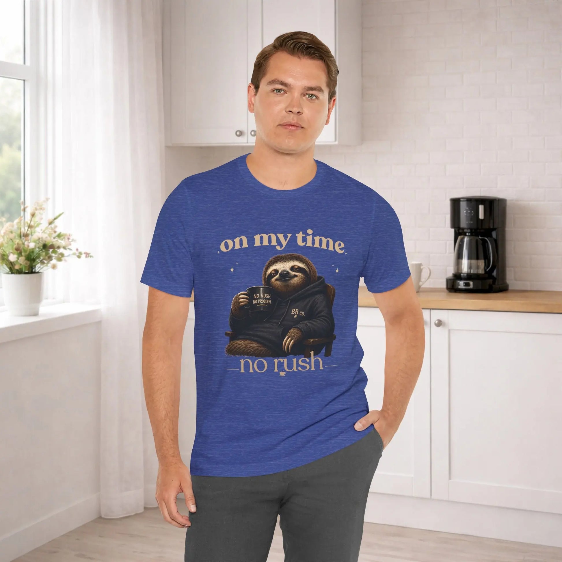 On My Time Sloth T‑Shirt Printify
