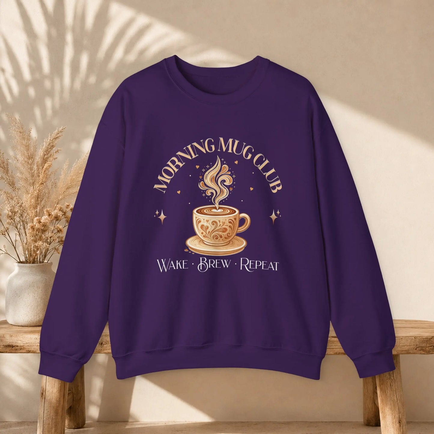 Morning Mug Club Sweatshirt - Wake, Brew, Repeat Printify
