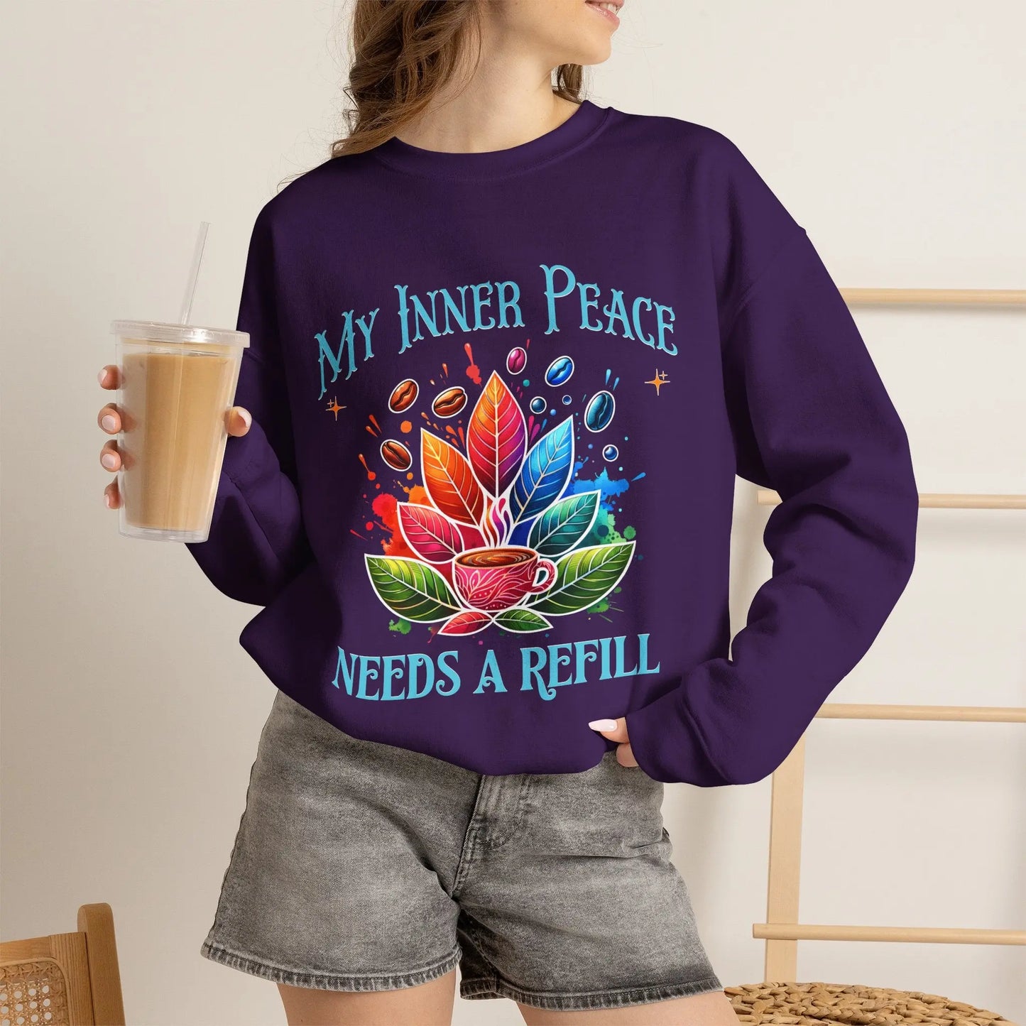 My Inner Peace Coffee Sweatshirt Printify