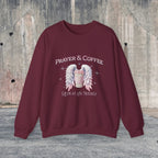 Prayer & Coffee Sweatshirt | Unisex Crewneck | Cozy Gift for Coffee Lovers | Relaxed Fit for Chill Days | Perfect for Holidays & Gatherings - Boldly Bitter Company