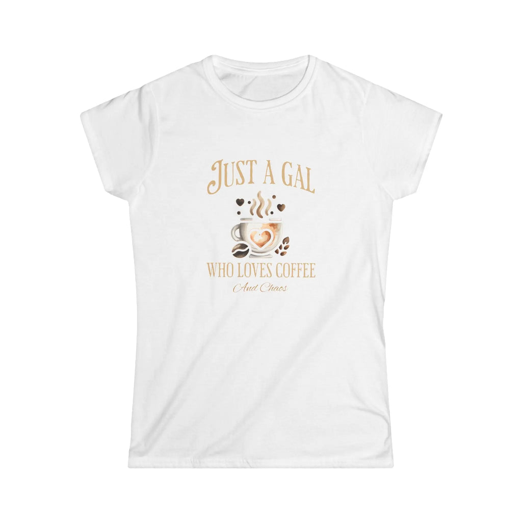 Just a Gal Who Loves Coffee - Boho Style Coffee Gal T-shirt Printify