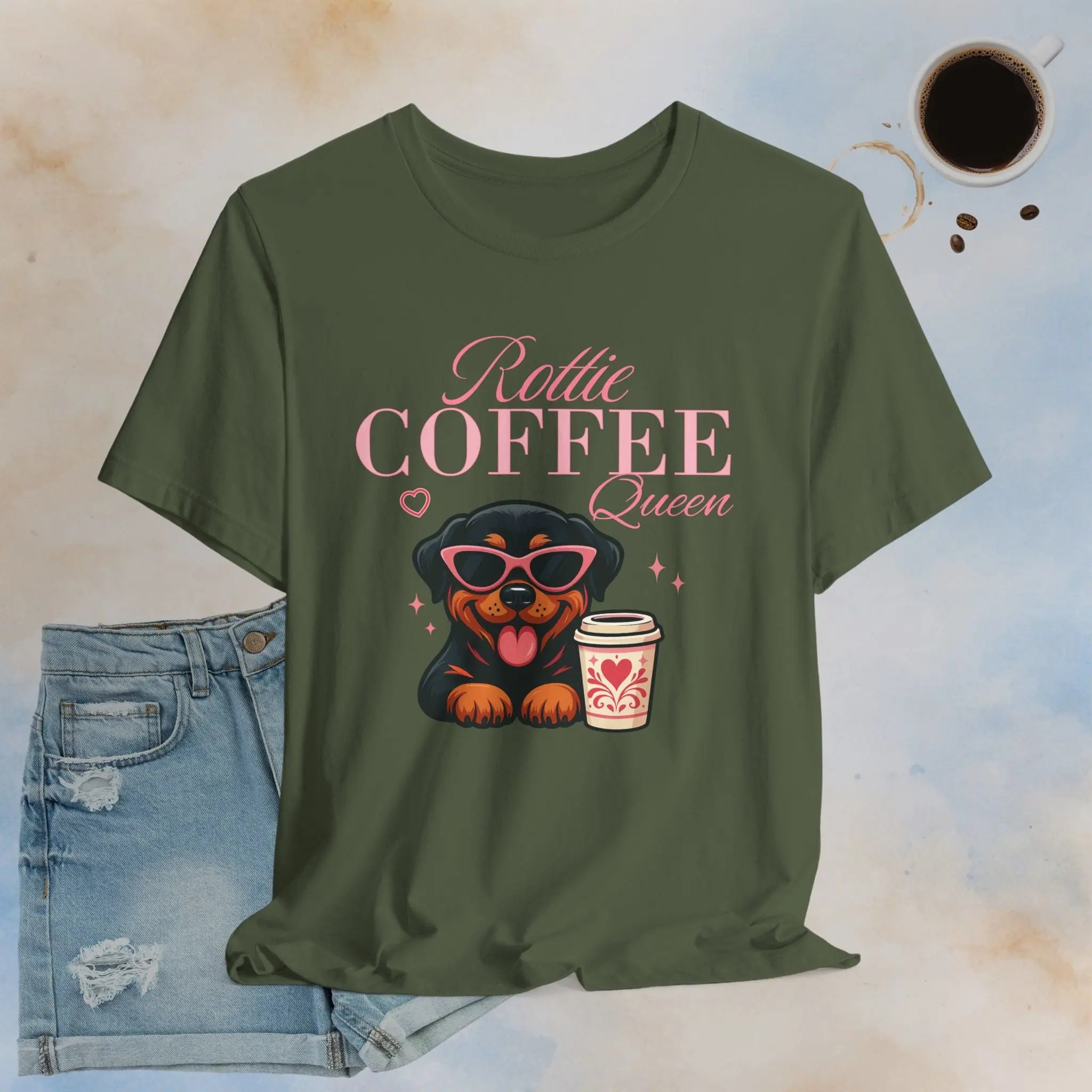 Rottie Coffee Queen Tee Printify