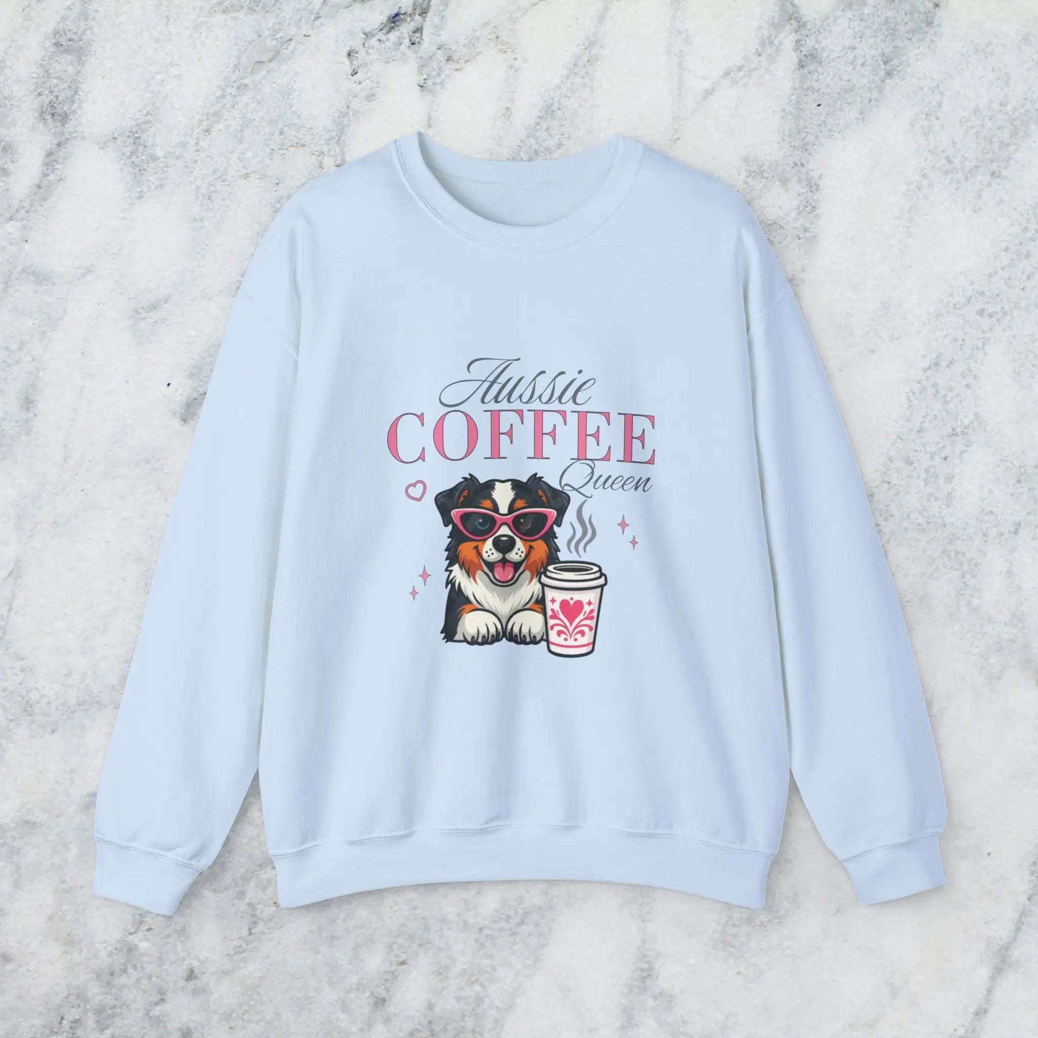 Aussie Coffee Queen Australian Shepherd Sweatshirt Printify