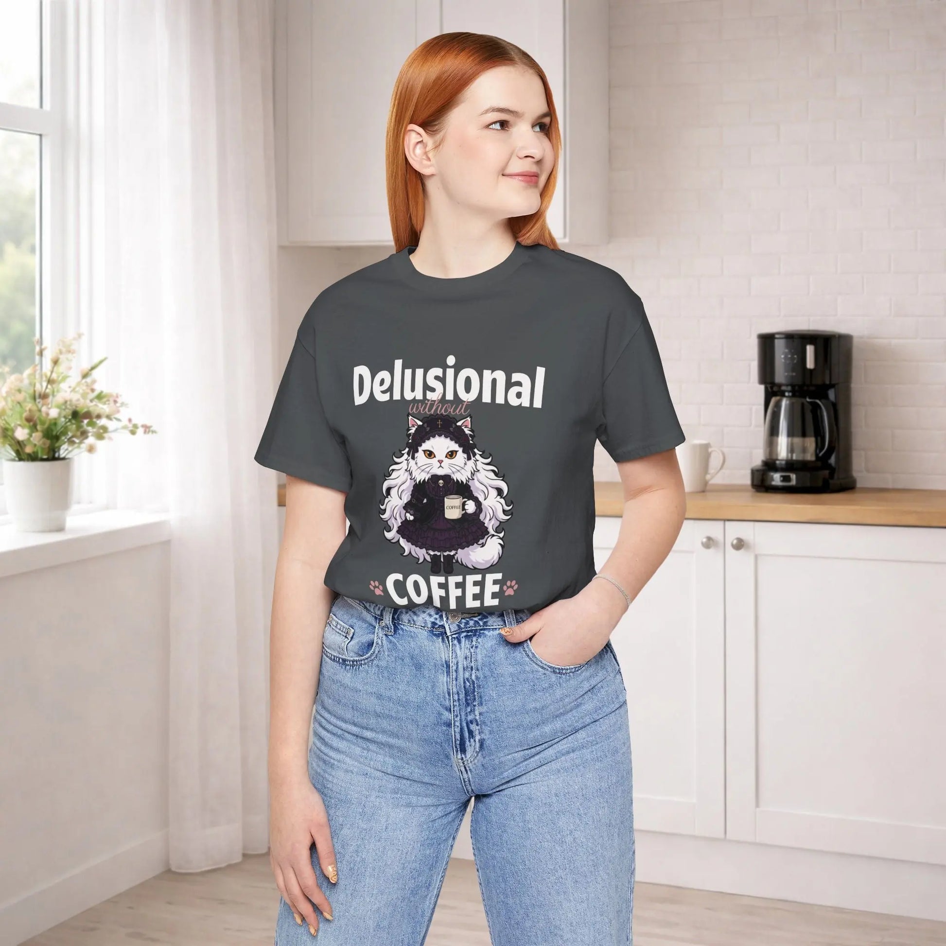 Delusional Without Coffee T-shirt Printify