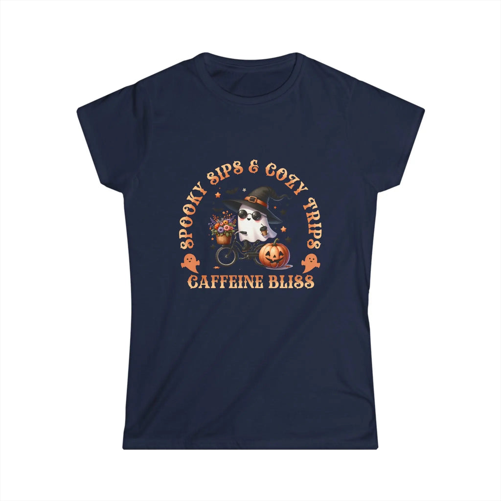 Spooky Sips T-Shirt - Spooky Sips and Cozy Trips Caffeine Bliss Design Printify