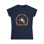 Spooky Sips T-Shirt - Spooky Sips and Cozy Trips Caffeine Bliss Design Printify