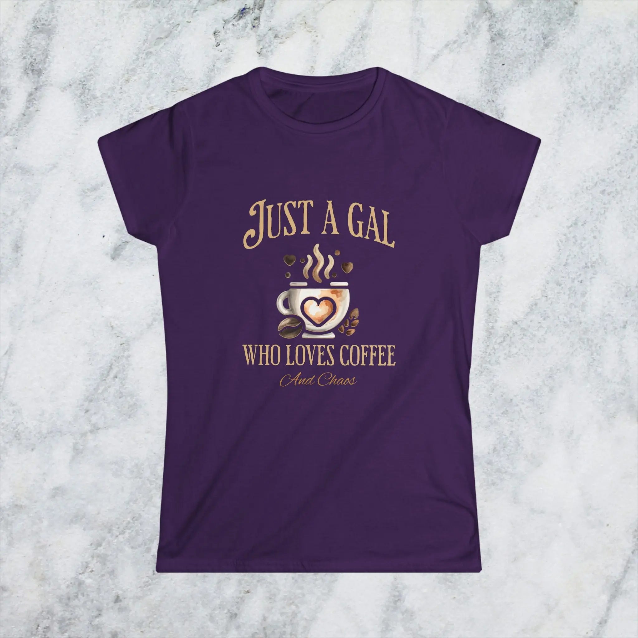 Just a Gal T-shirt - Who Loves Coffee - Boho Style Coffee Gal T-shirt Printify