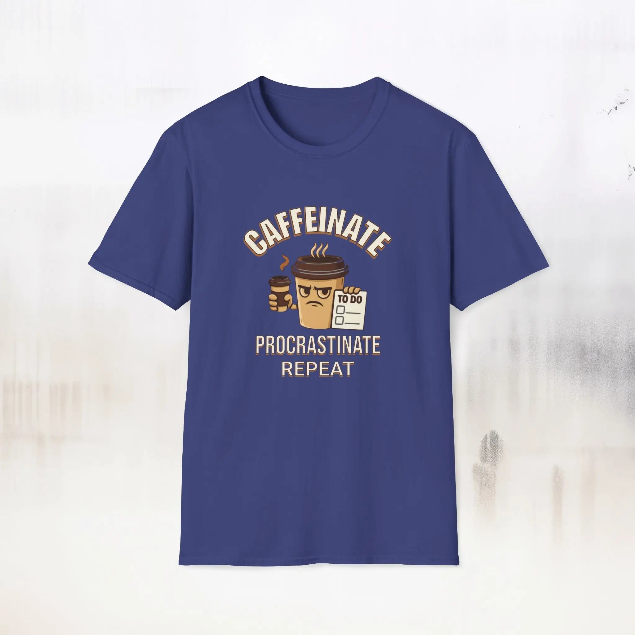 Caffeinate Procrastinate Repeat T-Shirt — Funny Coffee Lover Tee - Boldly Bitter Company