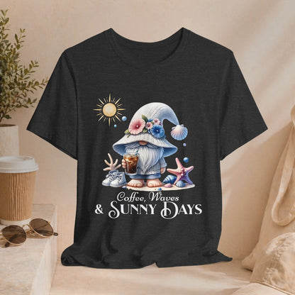 Sunny Days Gnome Coffee T-shirt Printify