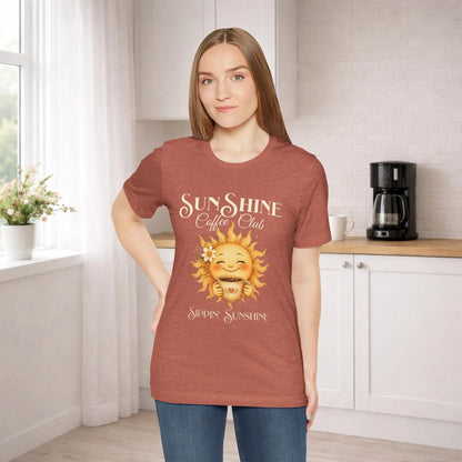 Sunshine Coffee Club Tee — "Sippin' Sunshine" Graphic T-Shirt Printify