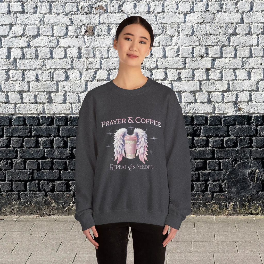 Prayer & Coffee Sweatshirt | Unisex Crewneck | Cozy Gift for Coffee Lovers | Relaxed Fit for Chill Days | Perfect for Holidays & Gatherings - Boldly Bitter Company