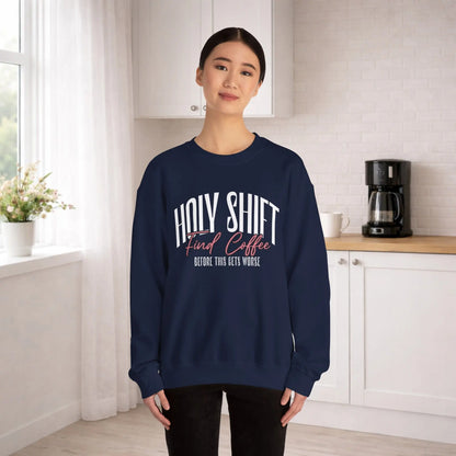 Holy Shift Coffee Sweatshirt Printify