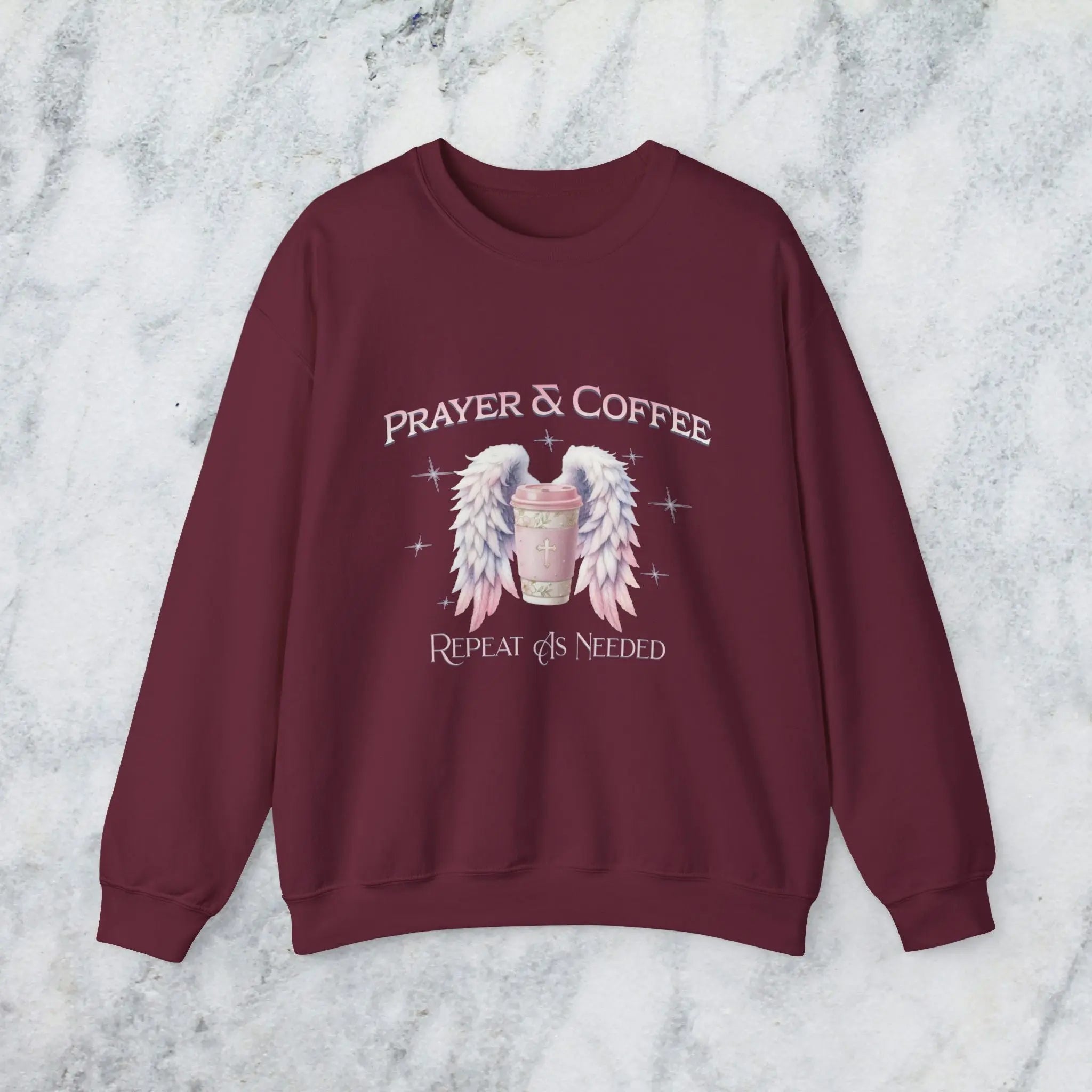 Prayer & Coffee Sweatshirt | Unisex Crewneck | Cozy Gift for Coffee Lovers | Relaxed Fit for Chill Days | Perfect for Holidays & Gatherings - Boldly Bitter Company
