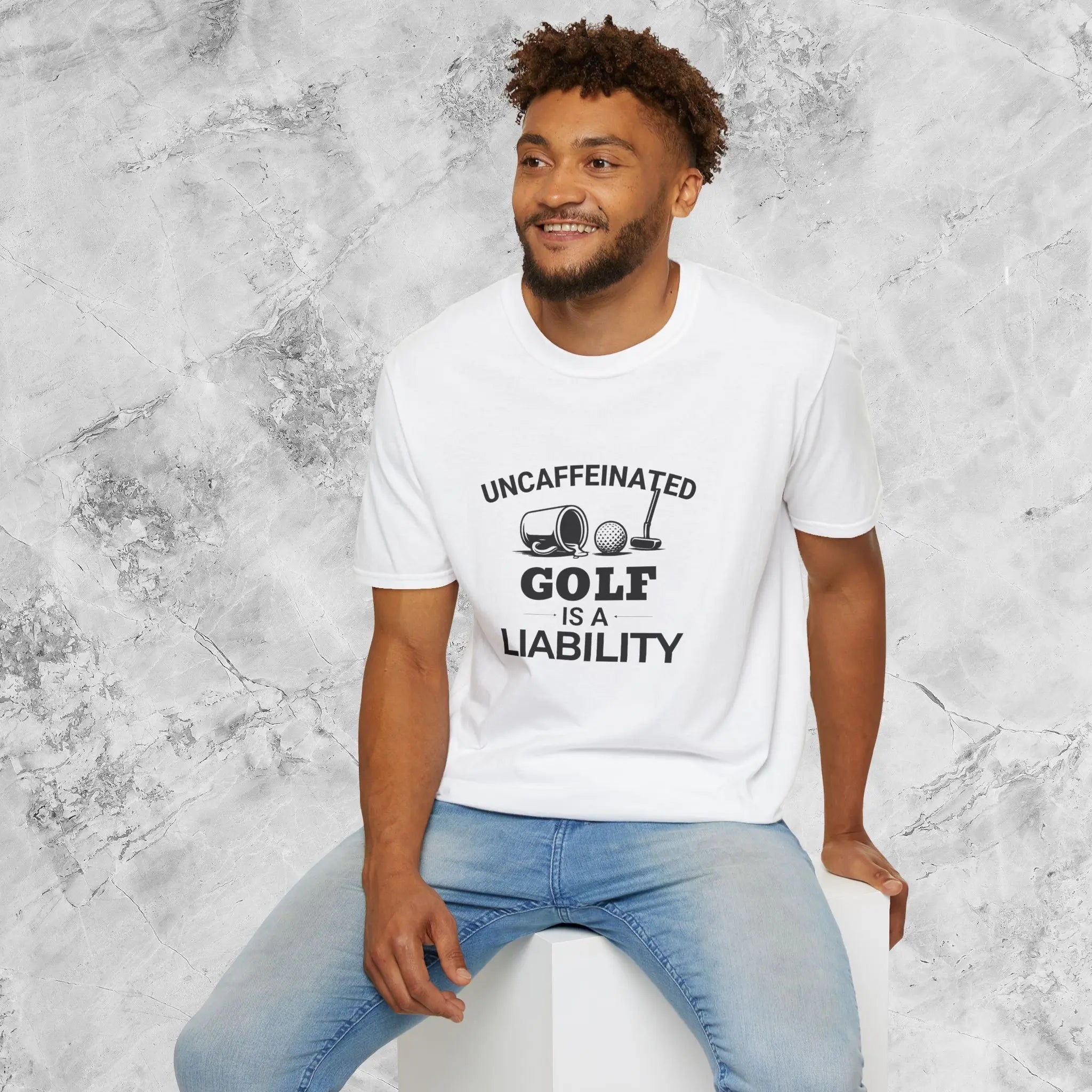 Uncaffeinated Golf T-Shirt Printify