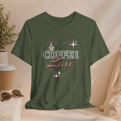 Coffee Love Tee — Retro Heart Graphic Coffee Shirt Printify