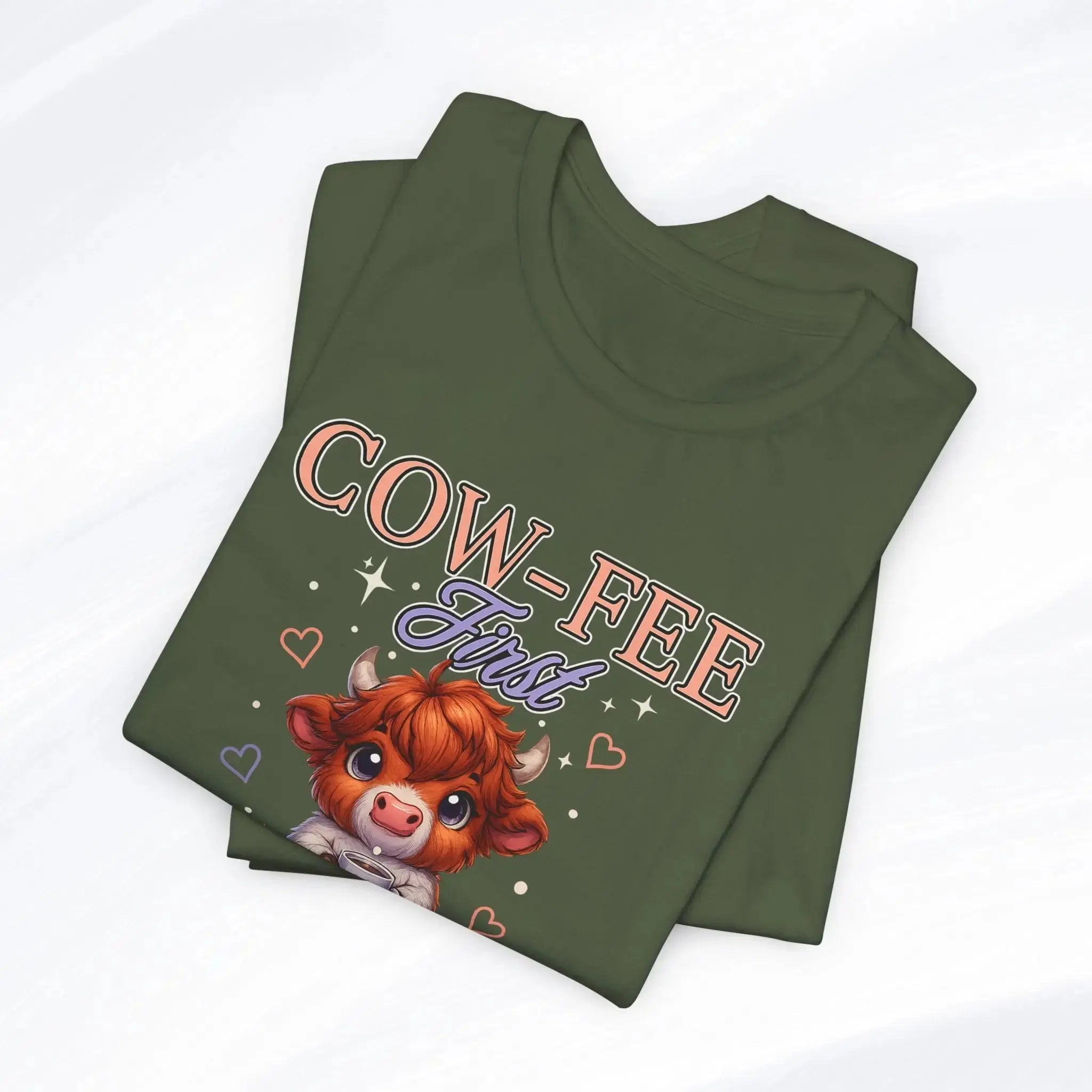 Cow-Fee First Tee Printify