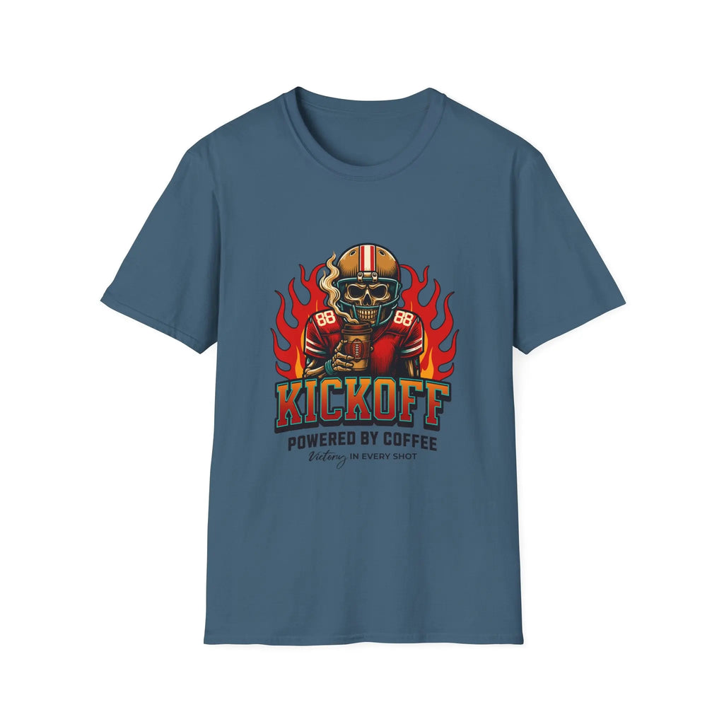 Kickoff Powered by Coffee T-Shirt Printify