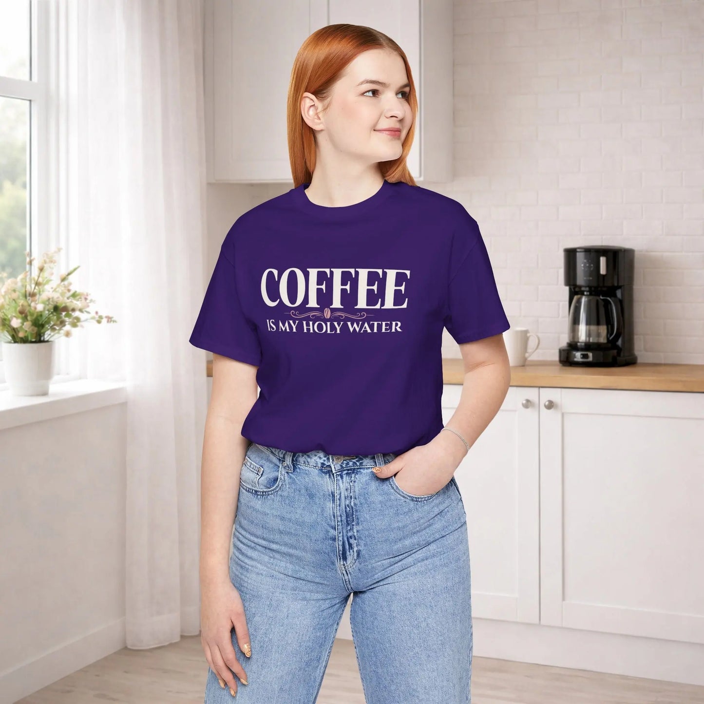 Coffee Is My Holy Water Tee Printify