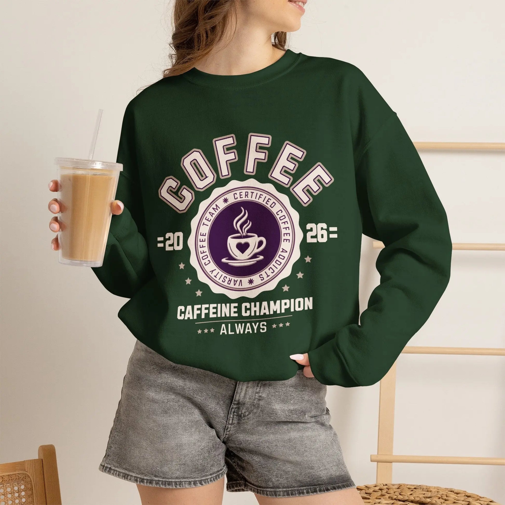Varsity Coffee Sweatshirt Printify
