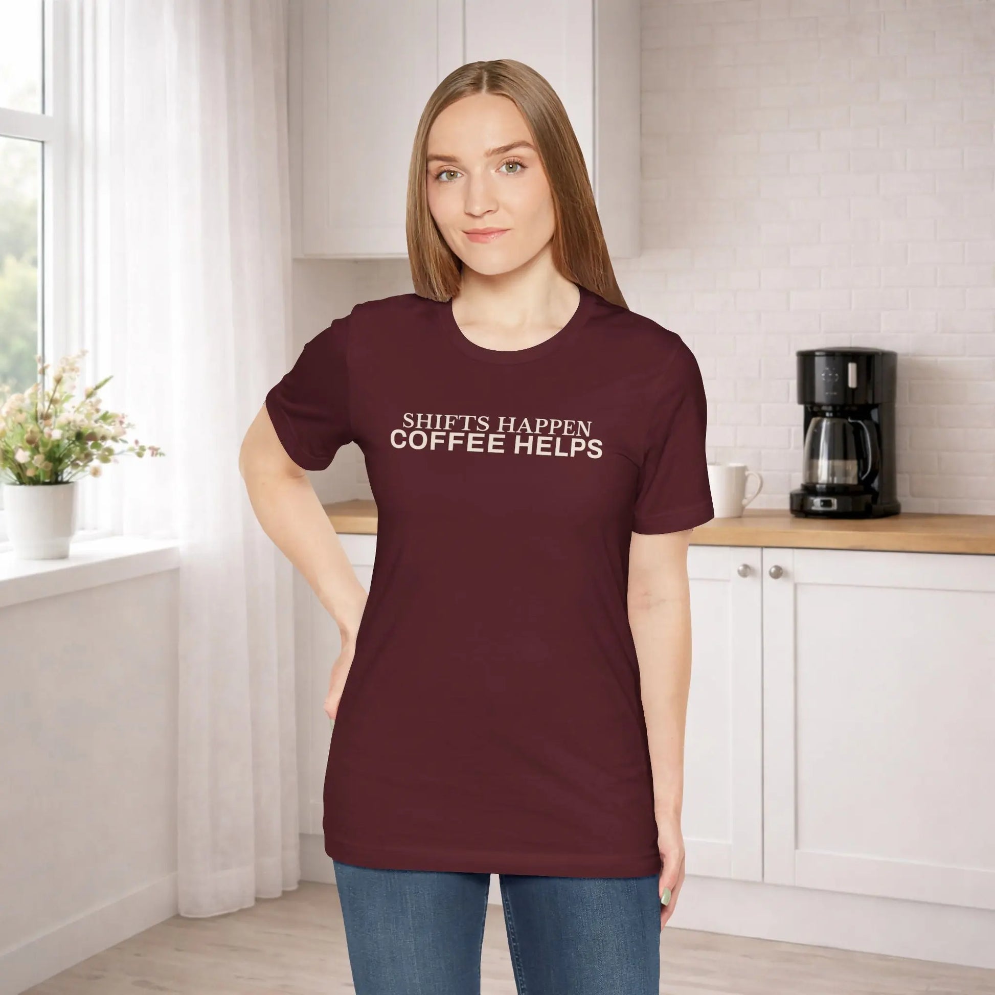 Shifts Happen Coffee Helps Tee - Boldly Bitter Company