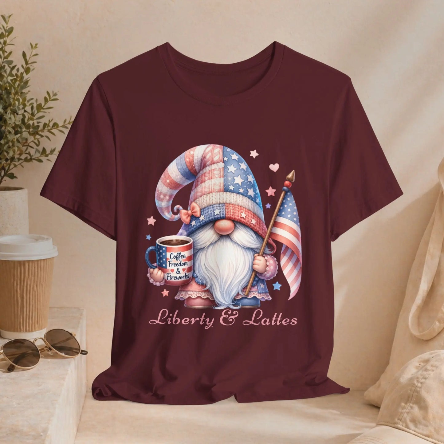 Liberty & Lattes Gnome Tee Printify