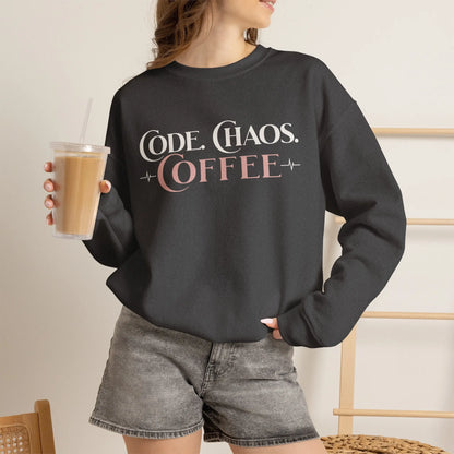Code, Chaos, Coffee Sweatshirt Printify