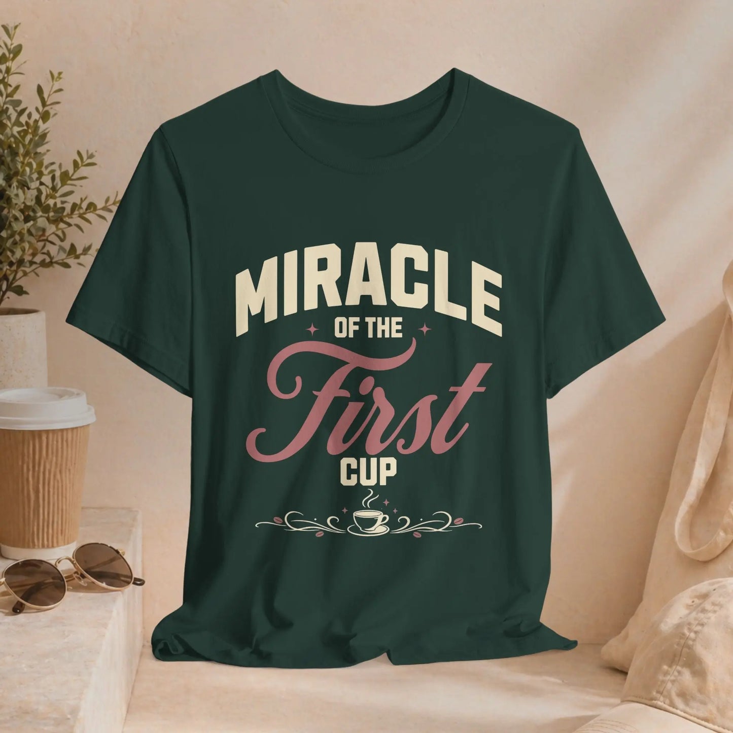 Miracle of First Cup T-Shirt Printify