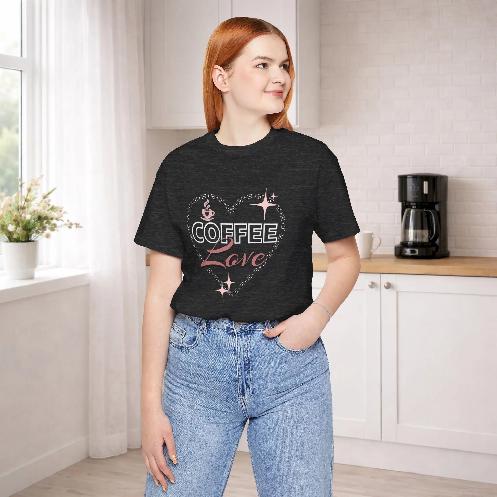 Coffee Love Tee — Retro Heart Graphic Coffee Shirt Printify