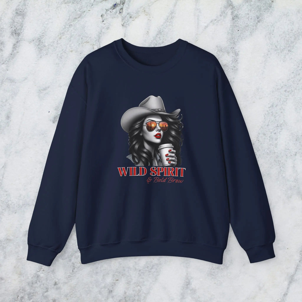 Wild Spirit Sweatshirt — Cowboy Cowgirl Graphic 'Wild Spirit' Printify