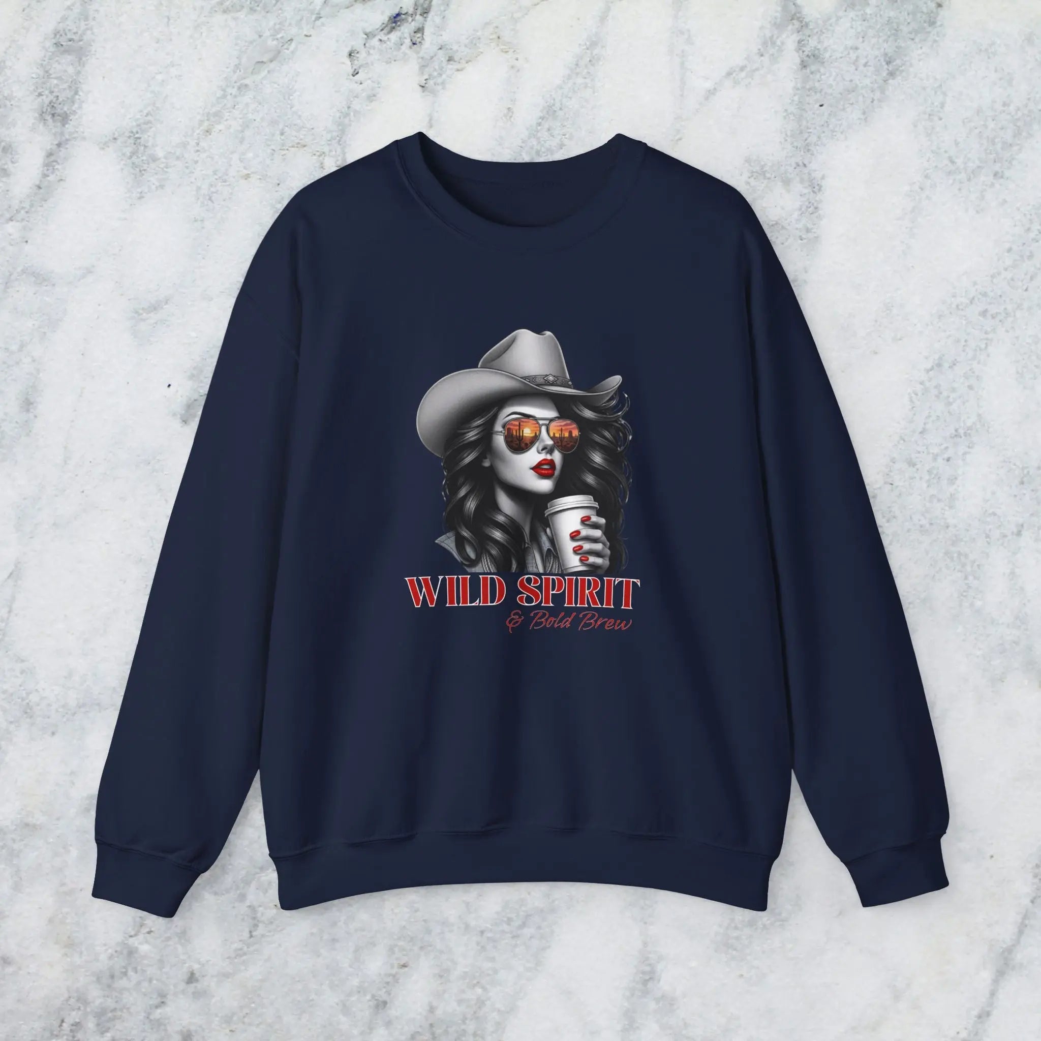 Wild Spirit Sweatshirt — Cowboy Cowgirl Graphic 'Wild Spirit' Printify
