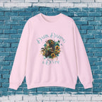 Divine Sweatshirt - Woman Sunflower Coffee Design, Cozy Casual Wear, Thoughtful Gift, Autumn Style, Floral Design - Boldly Bitter Company