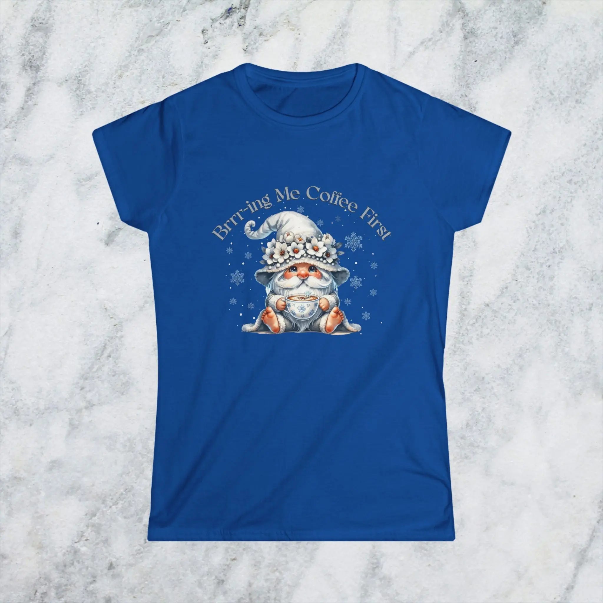 Brr-ing Me Coffee T-Shirt - Cute Gnome Winter Design Printify