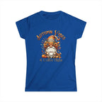 Autumn Vibes T-shirt, Cozy Fall Shirt, Gnome Lover Gift, Seasonal Graphic Tee, Coffee Lovers Apparel, Thanksgiving Outfit Printify