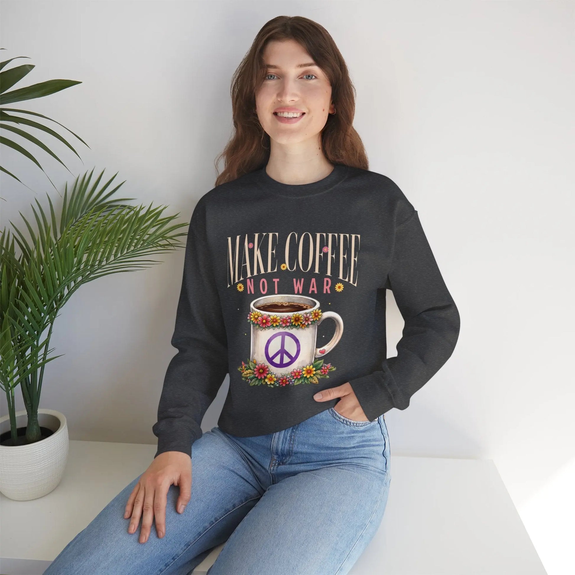 Make Coffee Not War Sweatshirt Printify