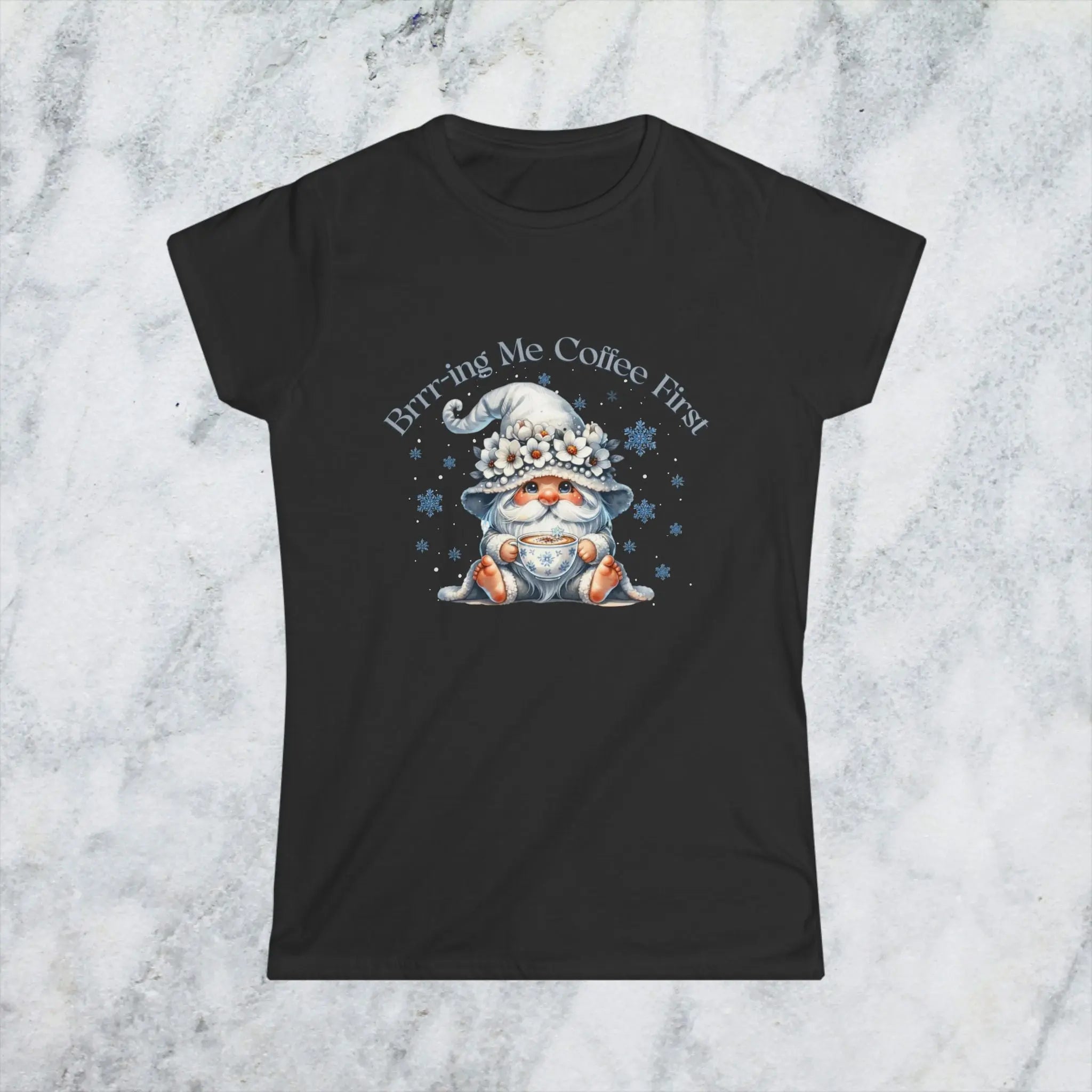 Brr-ing Me Coffee T-Shirt - Cute Gnome Winter Design Printify