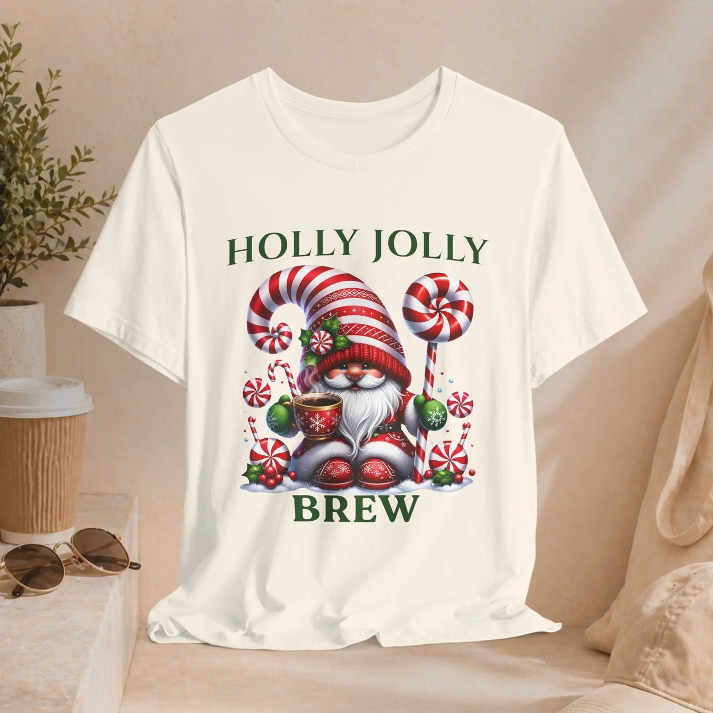 Holly Jolly Brew Christmas Tee Printify