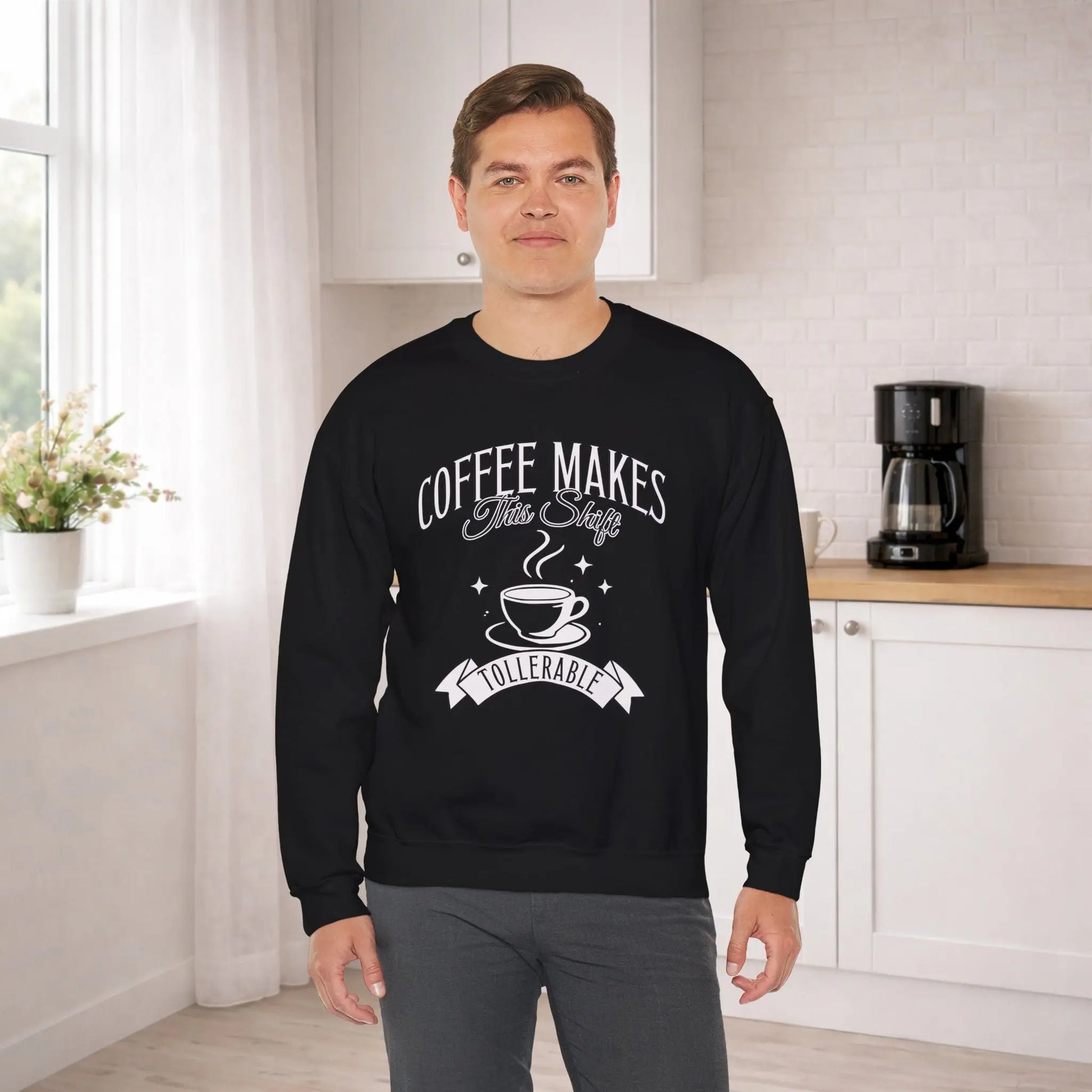 Coffee Makes This Shift Tolerable Sweatshirt Printify