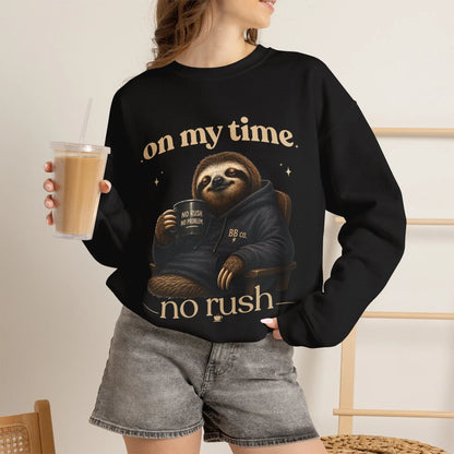 On My Time Sloth Sweatshirt Printify