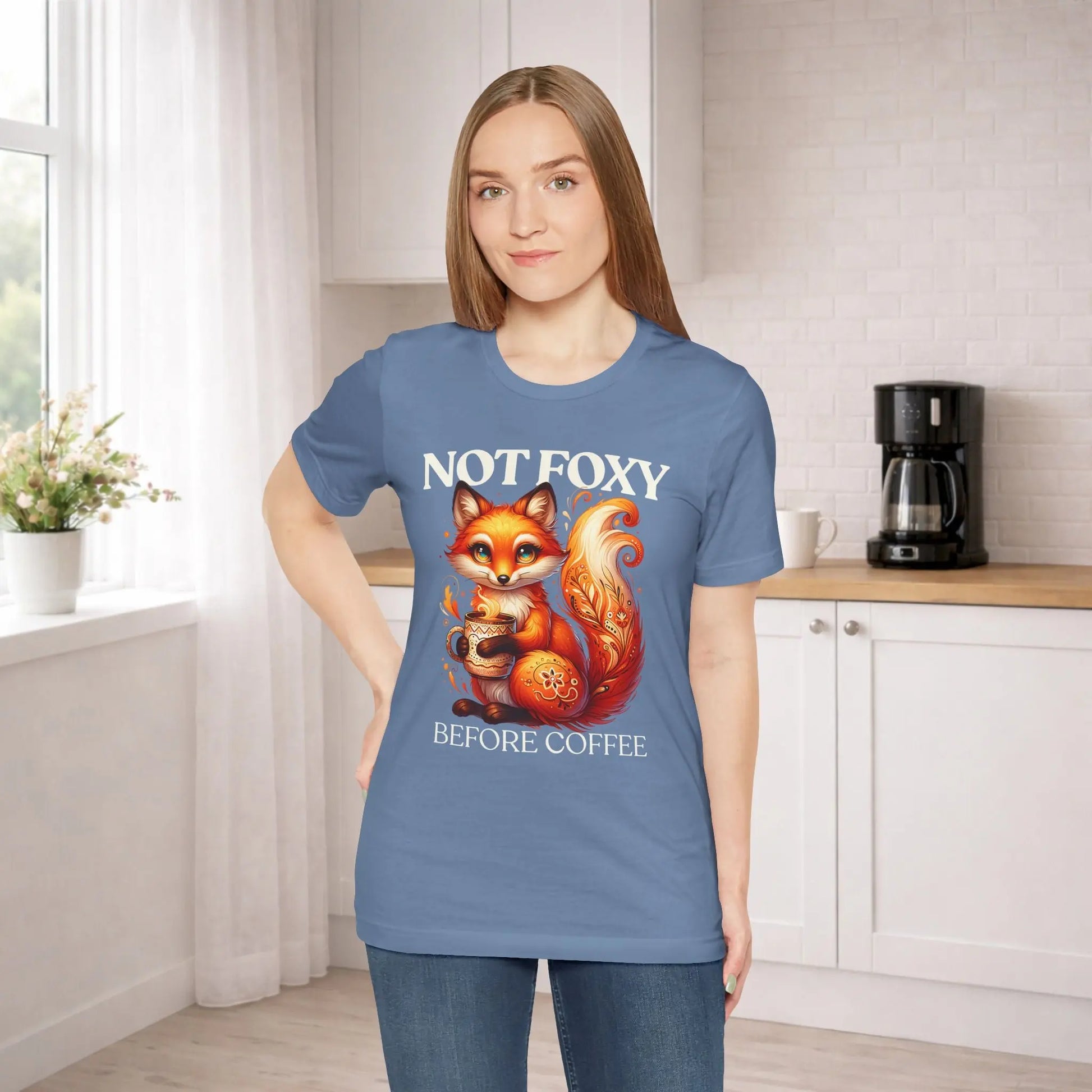 Not Foxy Before Coffee T-Shirt Printify