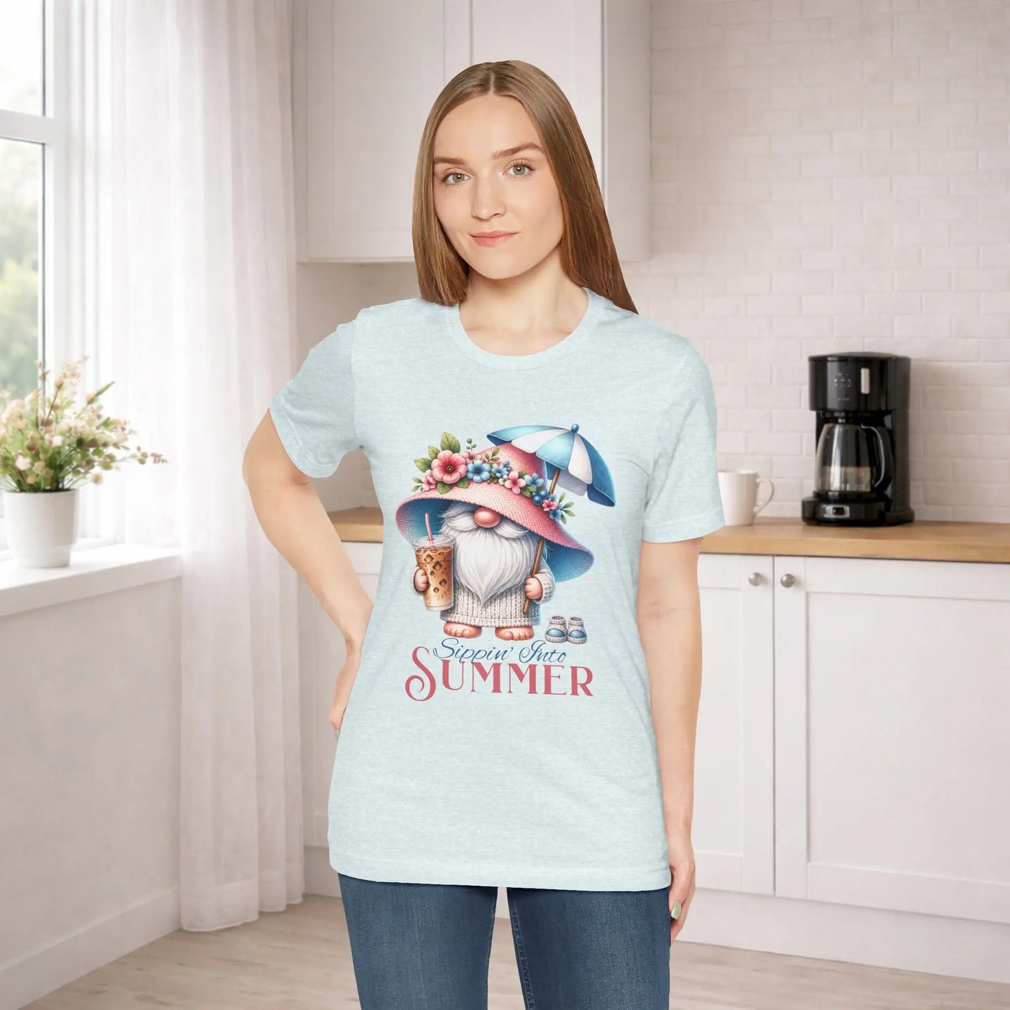 Sippin Into Summer Gnome T-Shirt Printify