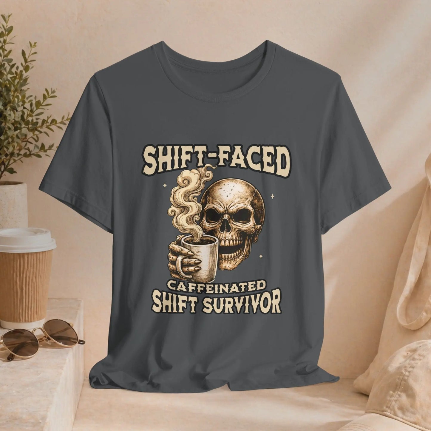 Shift-Faced Caffeinated Shift Survivor Tee - Boldly Bitter Company