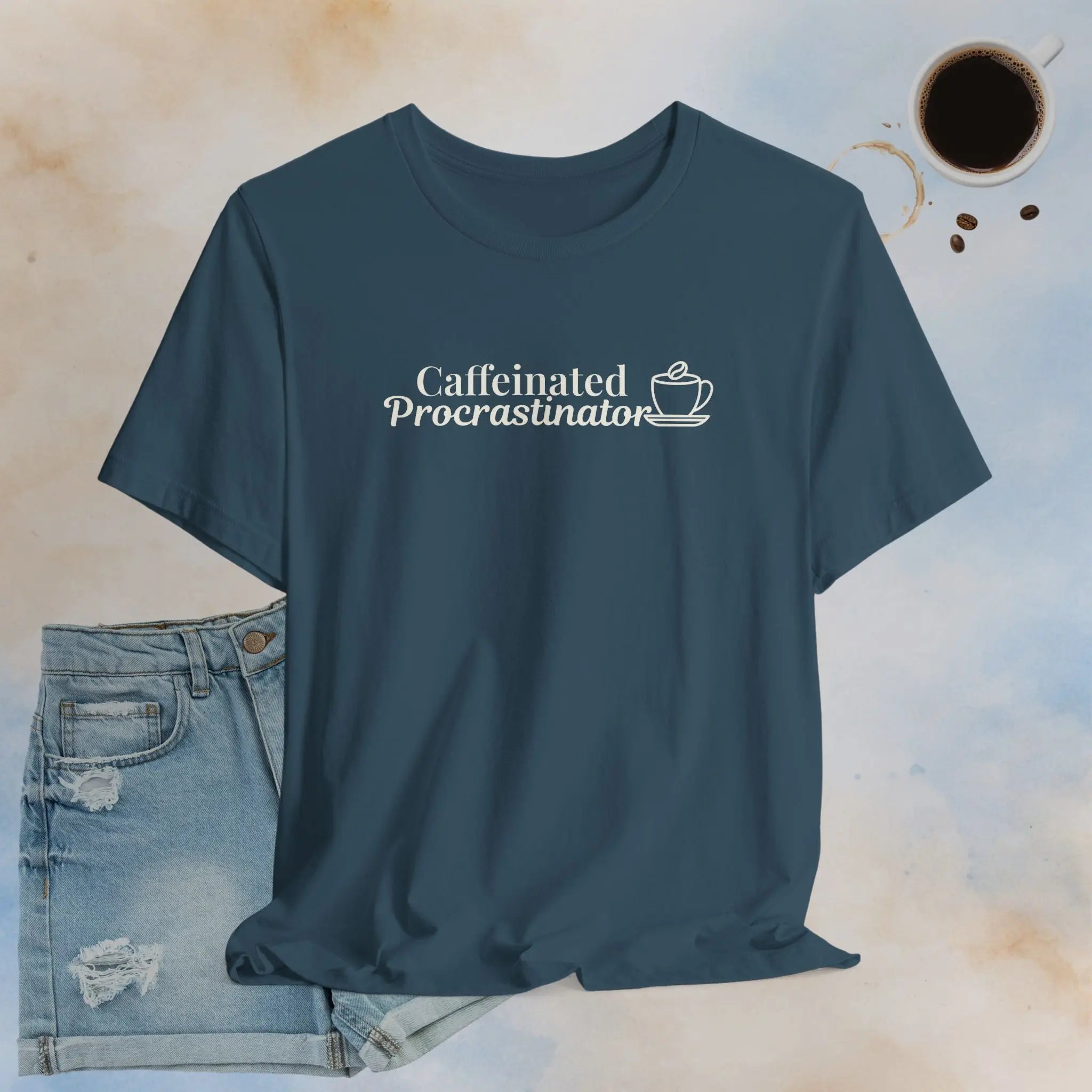 Caffeinated Procrastinator T-Shirt Printify