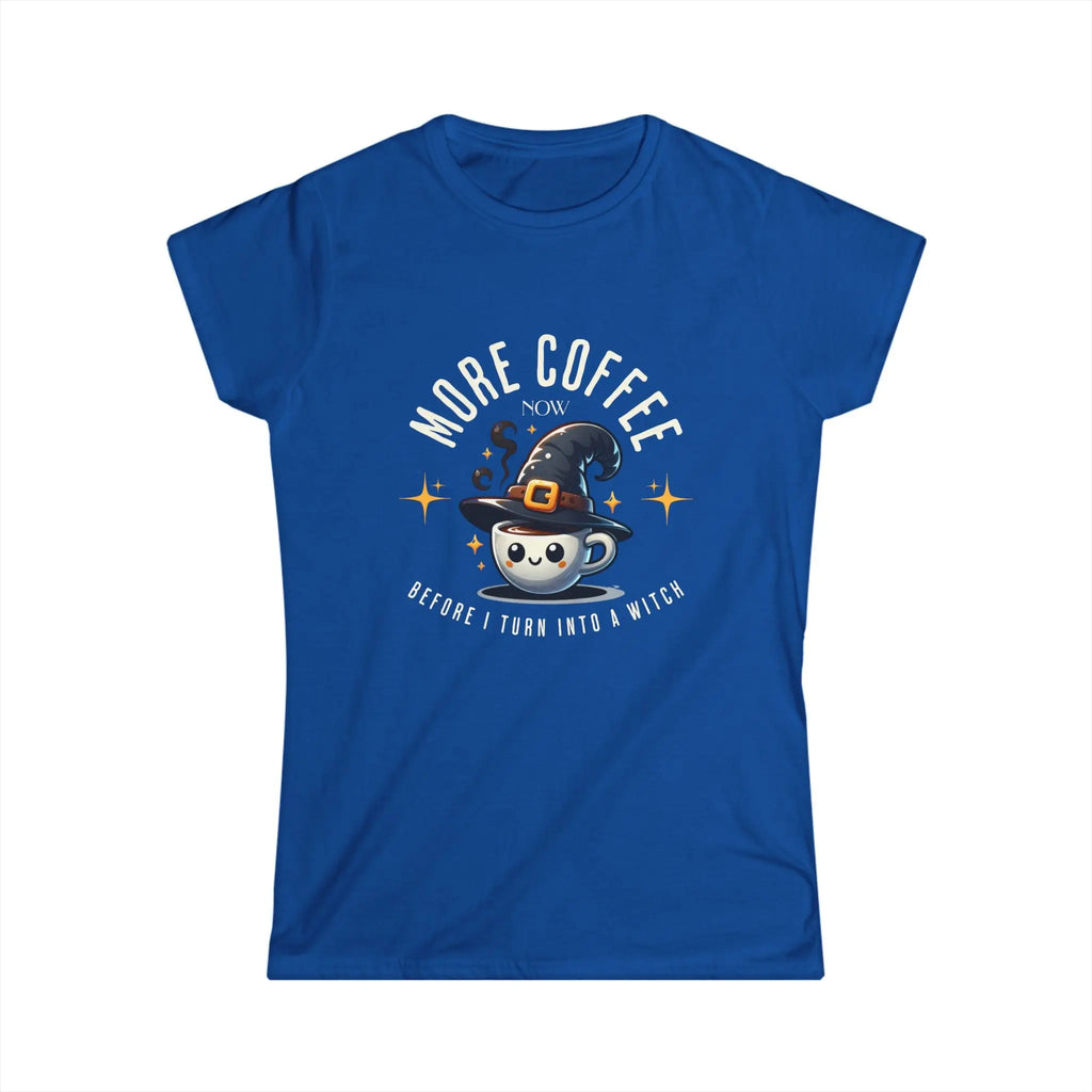 More Coffee Now T-Shirt | Cute Witch Coffee Tee, Halloween Gift, Funny Shirt, Coffee Lover Apparel, Spooky Season Outfit Printify