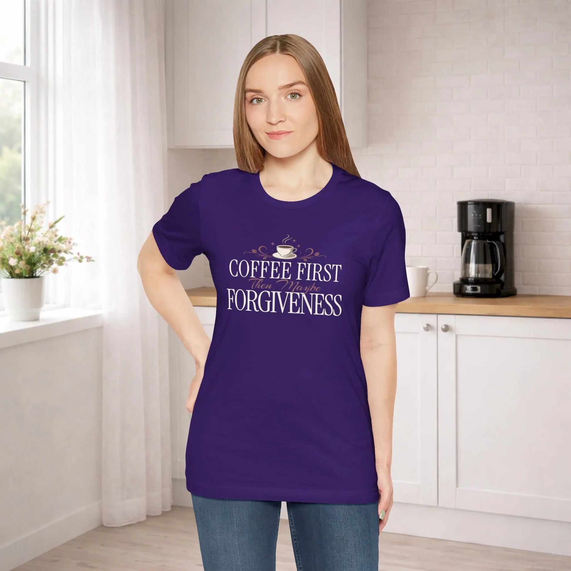 Coffee First Then Forgiveness T-Shirt Printify