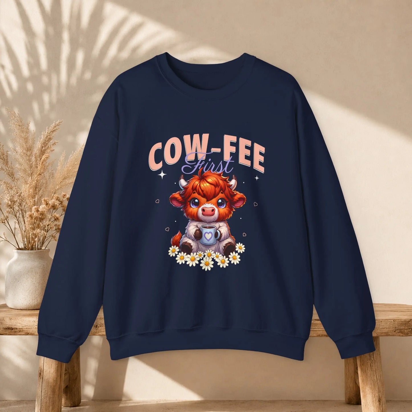 Cow-Fee First Sweatshirt Printify