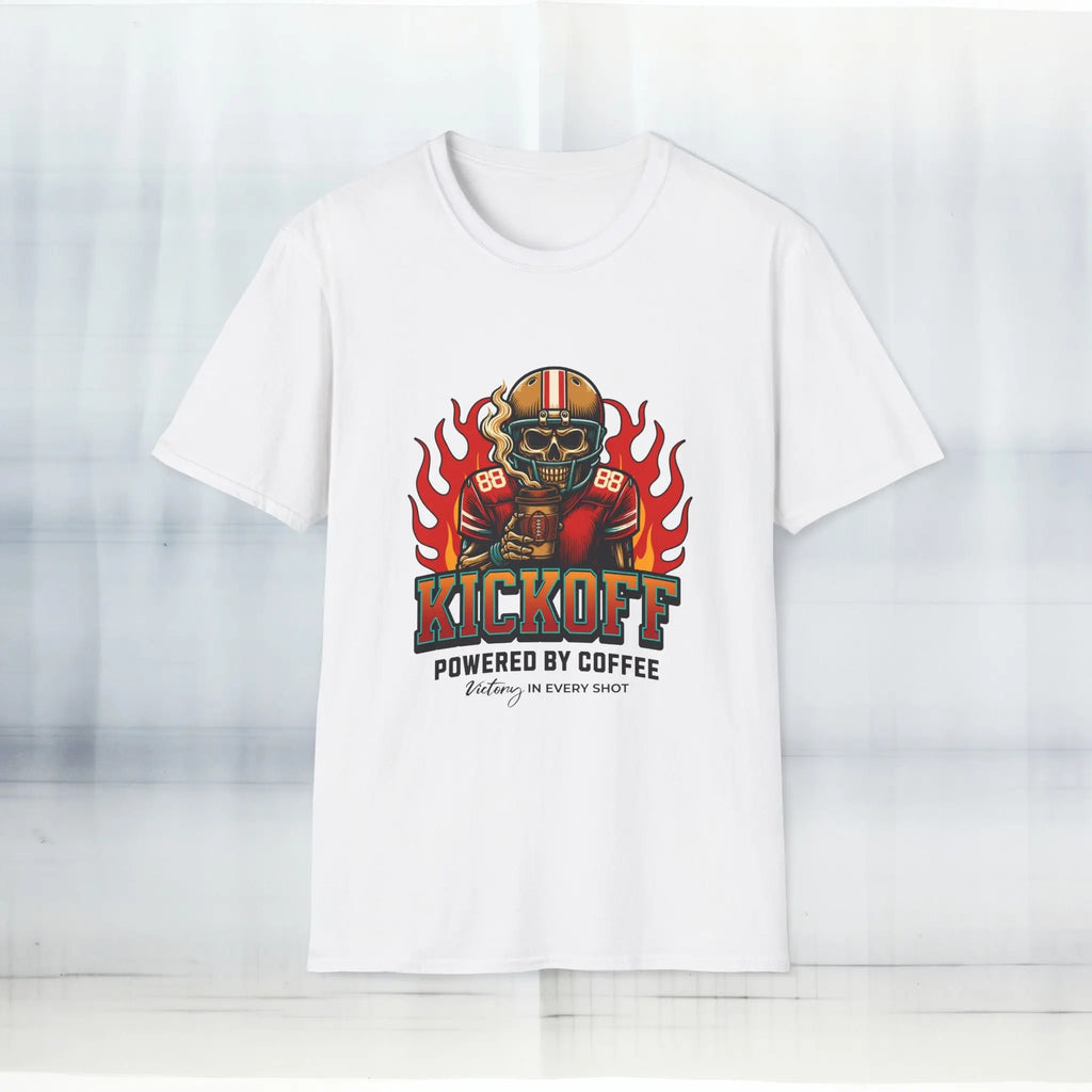 Kickoff Powered by Coffee T-Shirt Printify
