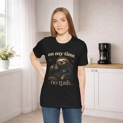 On My Time Sloth T‑Shirt Printify