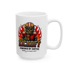 Kickoff Powered by Coffee 15 oz Mug Printify