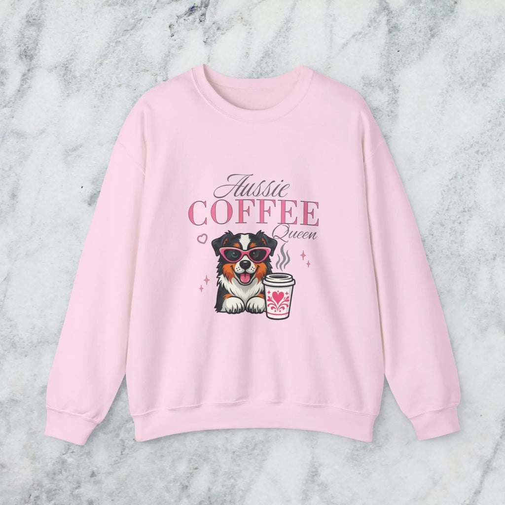 Aussie Coffee Queen Australian Shepherd Sweatshirt Printify