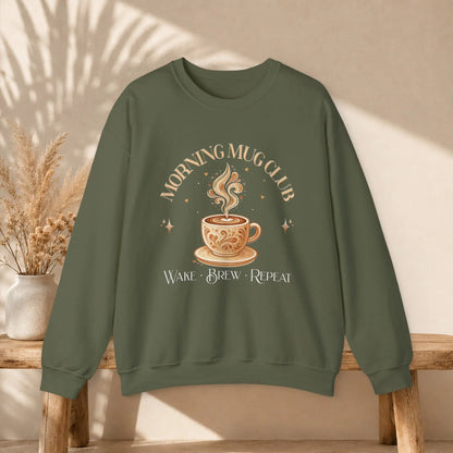 Morning Mug Club Sweatshirt - Wake, Brew, Repeat Printify